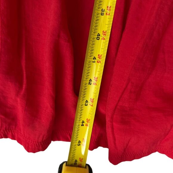 NY Collection Red Tiered Short Flutter Sleeve Midi Dress - Picture 13 of 14